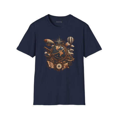 Steampunk Globe - Softstyle T-Shirt
