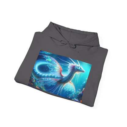 Bluza z kapturem | Unisex | Bluza dresowa z kapturem | Gruba mieszanka | Mitologia morska | Ryujin | Smok wodny