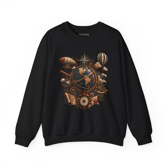 Steampunk Globe - Crewneck Sweatshirt