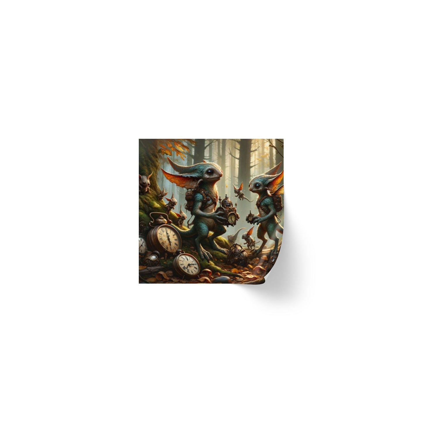 Stickerlabelrol | Vierkant | Steampunk Feeën | Boswachters