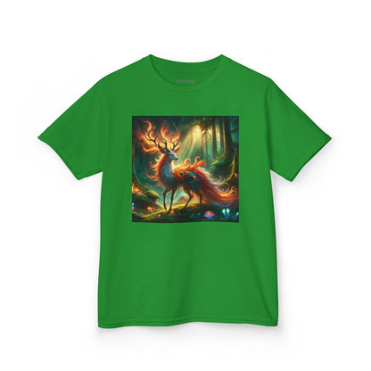 T-Shirt | Koszulka dziecięca | Ciężka bawełna | Mistyczna fantazja | Ognisty jeleń
