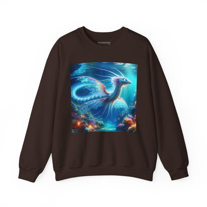 Bluza dresowa | Unisex | Okrągły dekolt | Gruba mieszanka | Mitologia morska | Ryujin | Smok wodny