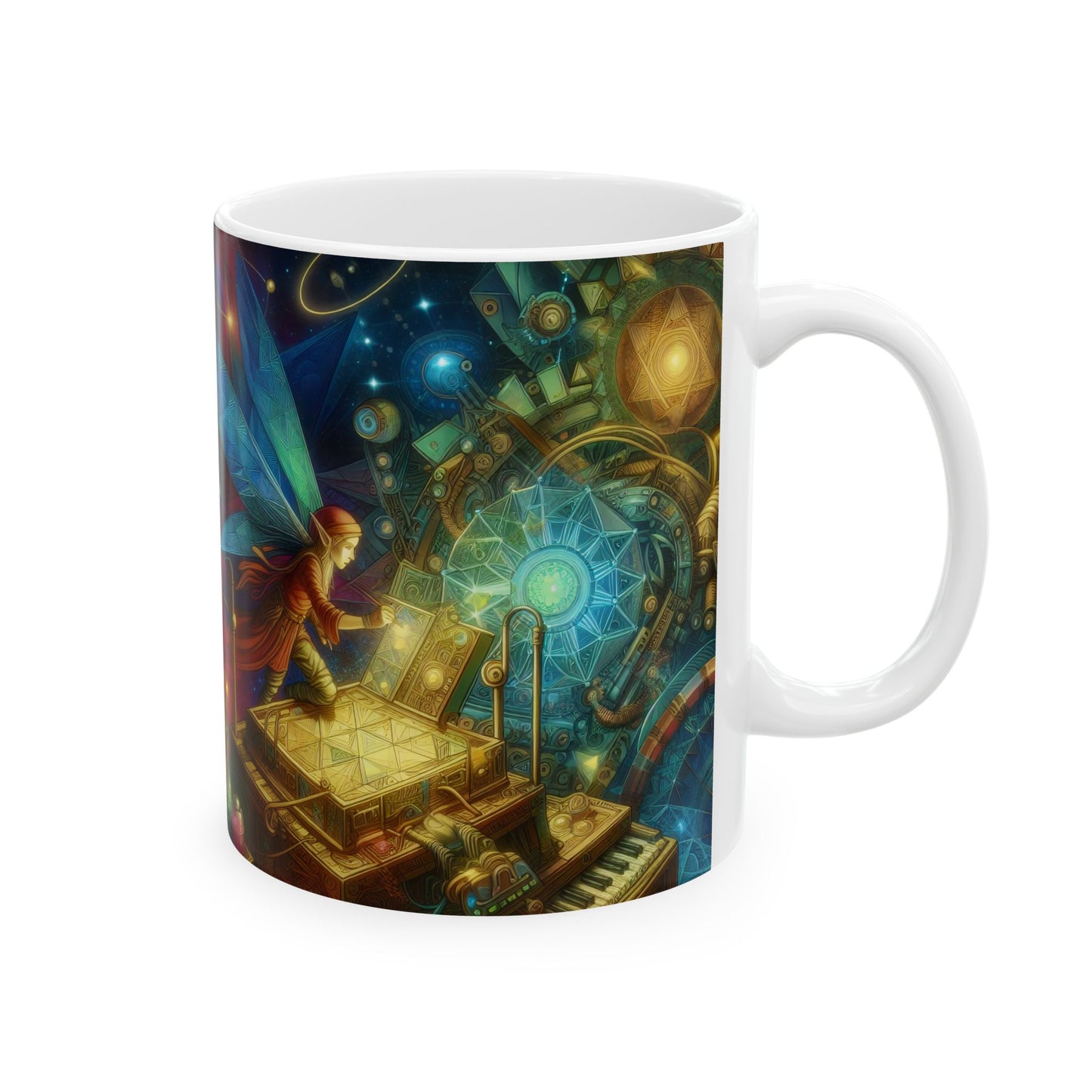 Mugg | Keramik | Vit | Esoterisk fantasy | Sylf | Pussel