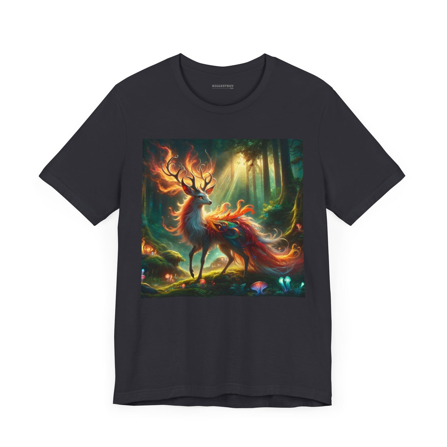 T-shirt | Unisex | Maglietta in jersey | Manica corta | Mitologia Fantastica | Cervo di Fuoco