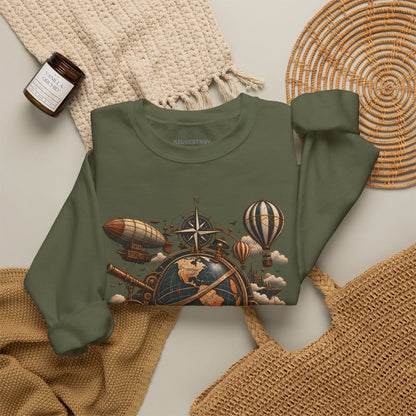 Steampunk Globe - Crewneck Sweatshirt