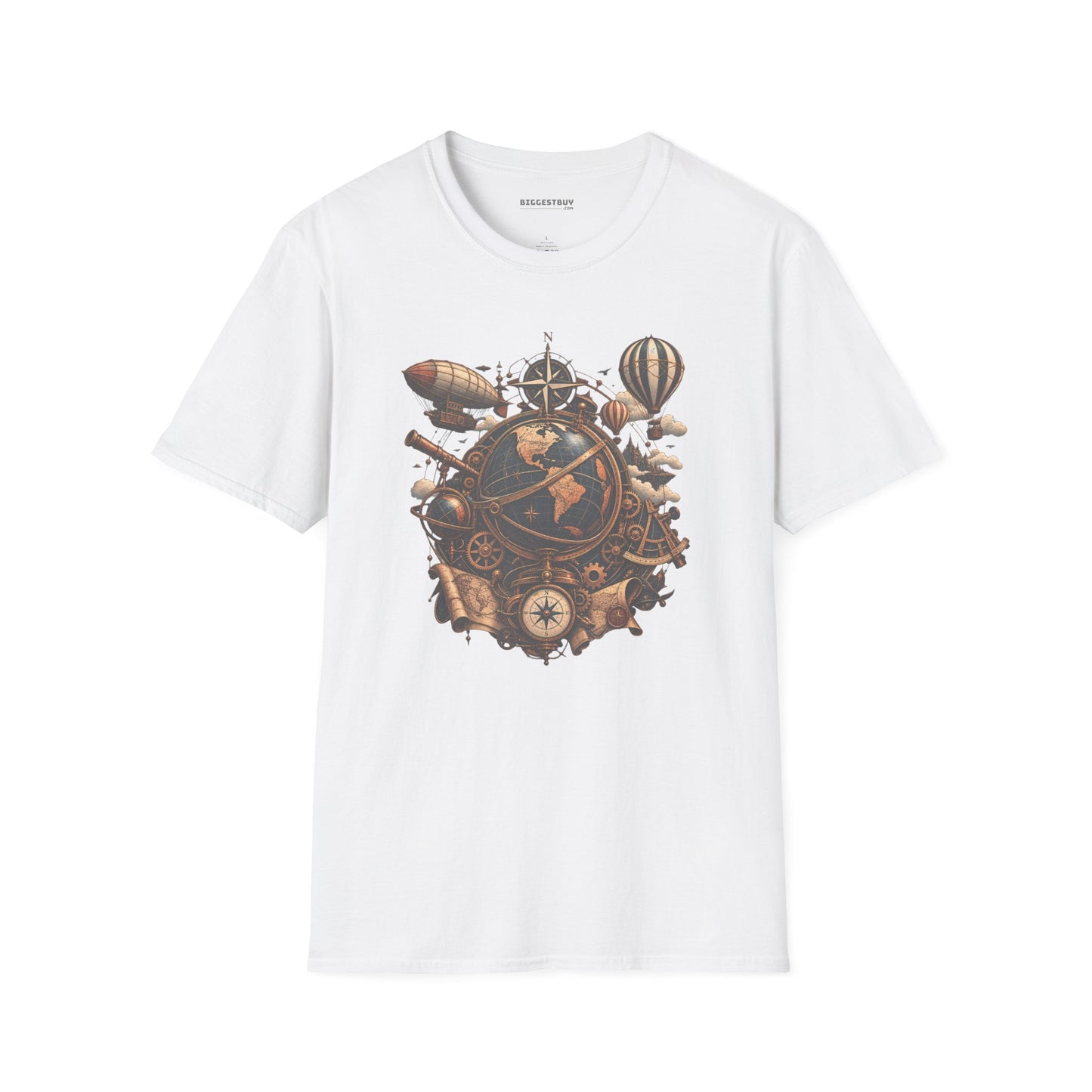 Steampunk Globe - Softstyle T-Shirt
