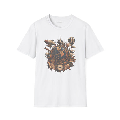 Steampunk Globe - Softstyle T-Shirt