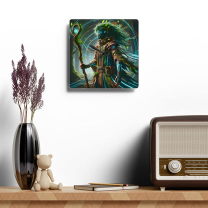 Wandklok | Acryl | Rond of vierkant | Eco-mystiek | Boswachter Sjamaan