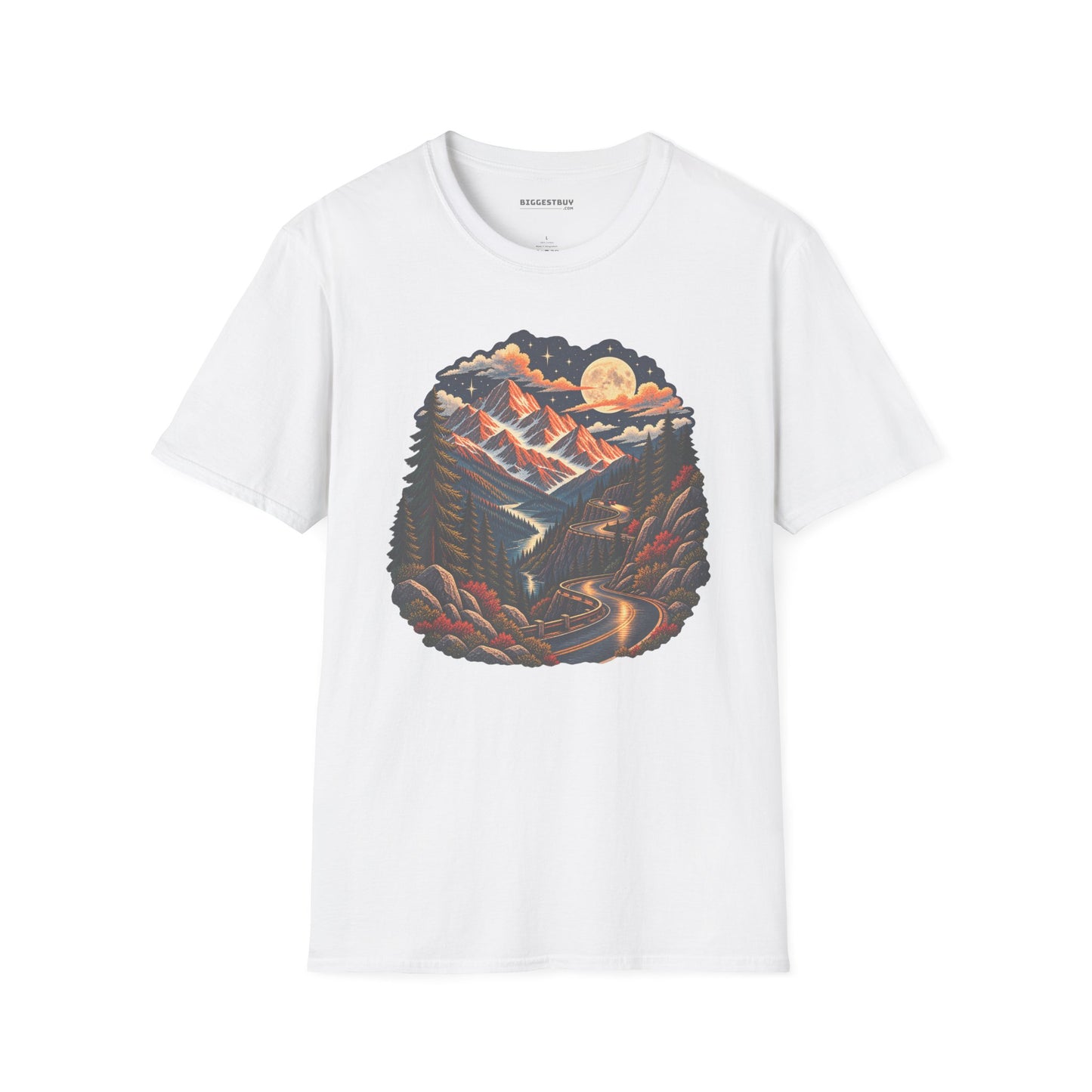 Moonlit Mountain - Softstyle T-Shirt