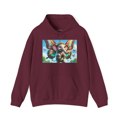 Bluza z kapturem | Unisex | Bluza dresowa z kapturem | Gruba mieszanka | Baśniowa fauna | Airavata | Słonik
