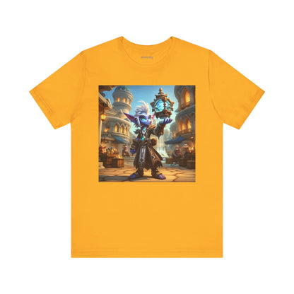 Camiseta | Unisex | Camiseta de punto | Manga corta | Fantasía Arcana | Gnomo Cronómago | Mágico