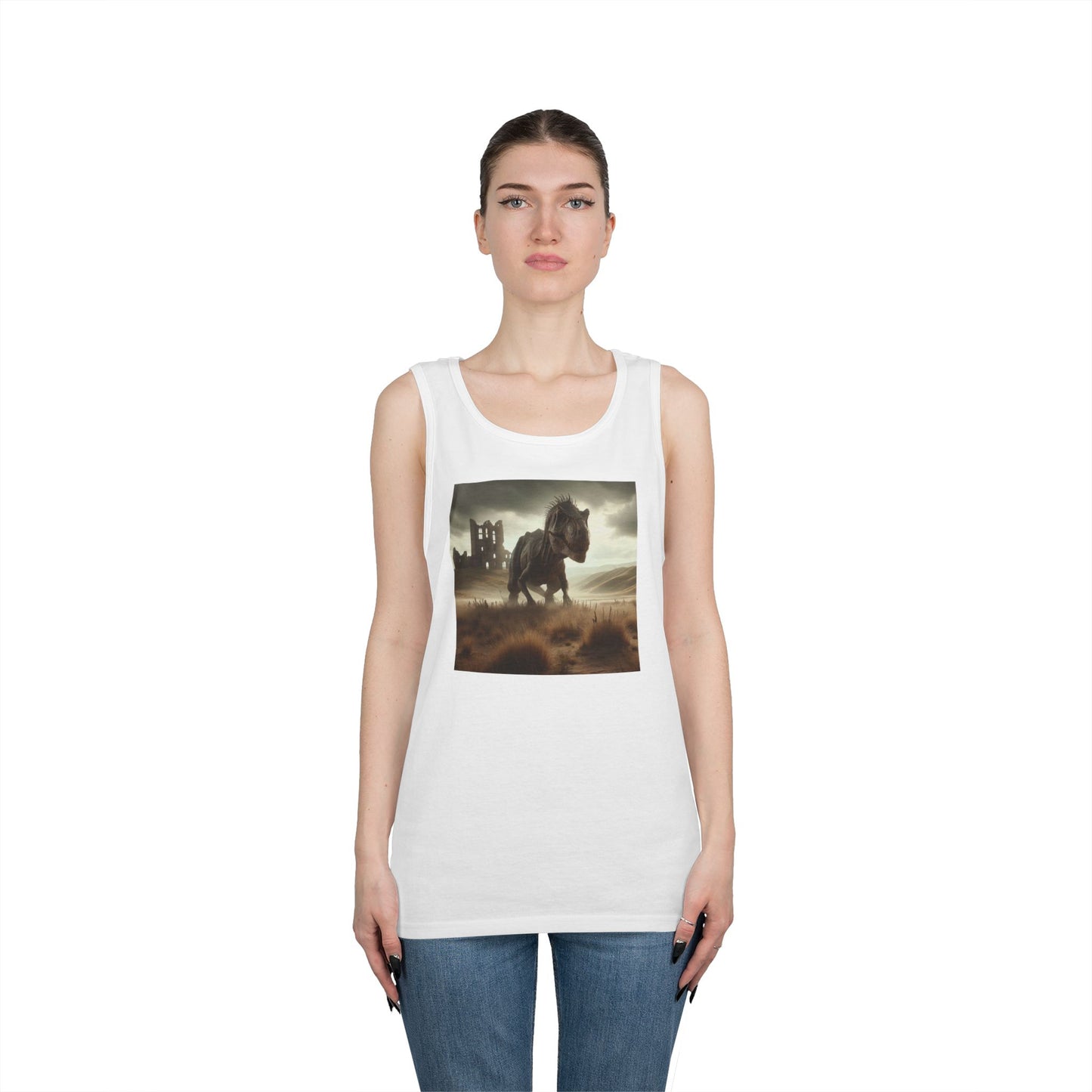 Tank Top | Unisex | Heavy Cotton | Prehistoric Fantasy | T-Rex Hunt