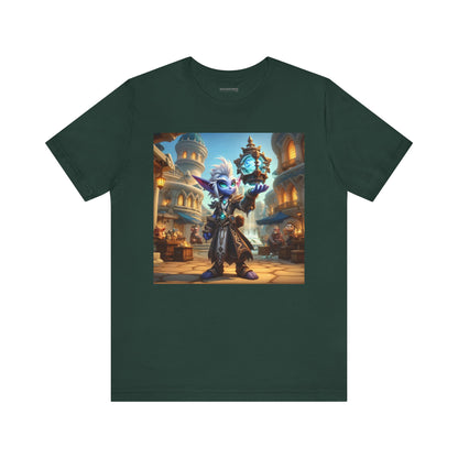 Camiseta | Unisex | Camiseta de punto | Manga corta | Fantasía Arcana | Gnomo Cronómago | Mágico