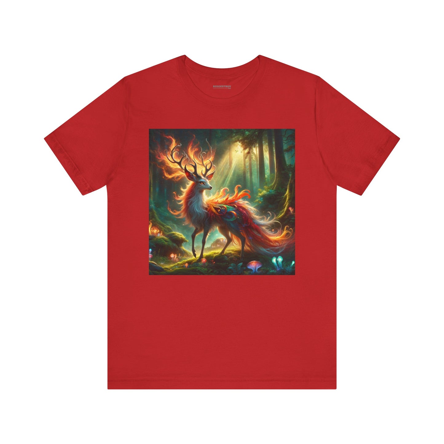 T-shirt | Unisex | Maglietta in jersey | Manica corta | Mitologia Fantastica | Cervo di Fuoco