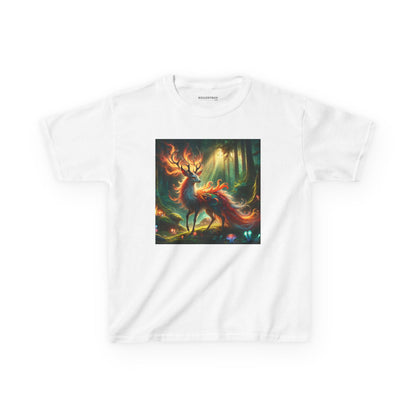 T-Shirt | Koszulka dziecięca | Ciężka bawełna | Mistyczna fantazja | Ognisty jeleń