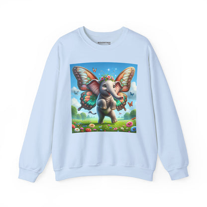 Bluza dresowa | Unisex | Okrągły dekolt | Gruba mieszanka | Baśniowa fauna | Airavata | Słonik