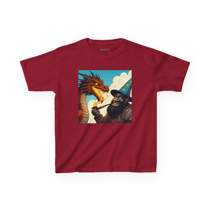Camiseta | Camiseta Infantil | Algodão Pesado | Fantasia Épica | Duelo de Magia | Dragão