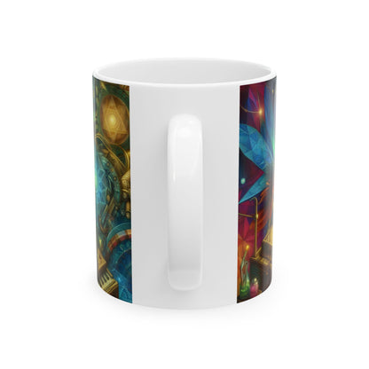 Mugg | Keramik | Vit | Esoterisk fantasy | Sylf | Pussel
