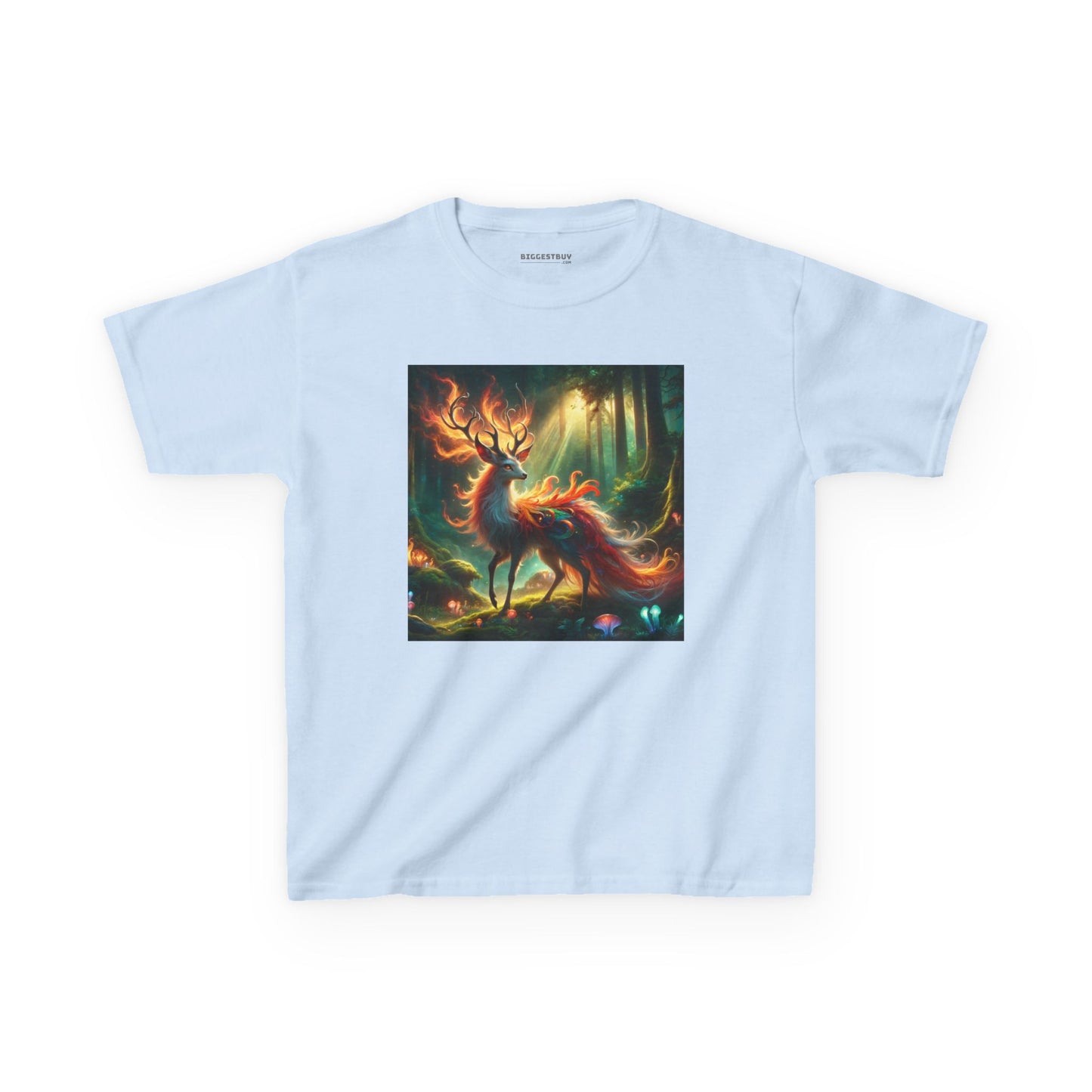 T-Shirt | Koszulka dziecięca | Ciężka bawełna | Mistyczna fantazja | Ognisty jeleń