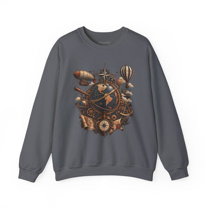 Steampunk Globe - Crewneck Sweatshirt