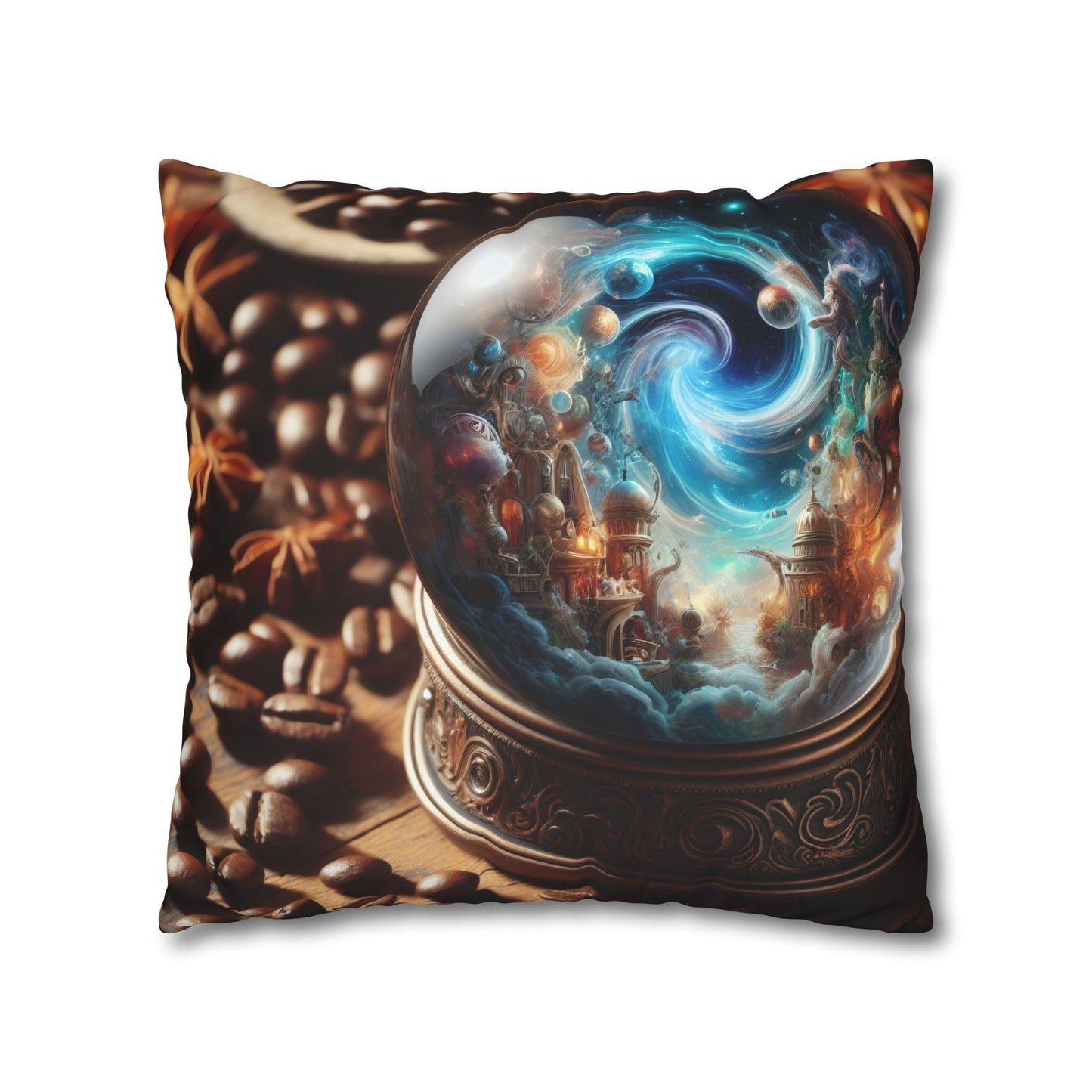 Pillowcase | Square | Polyester canvas | Cosmic Fantasy | Mystical Globe