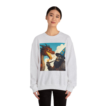 Bluza dresowa | Unisex | Okrągły dekolt | Gruba mieszanka | Heroiczne fantasy | Smok i czarodziej