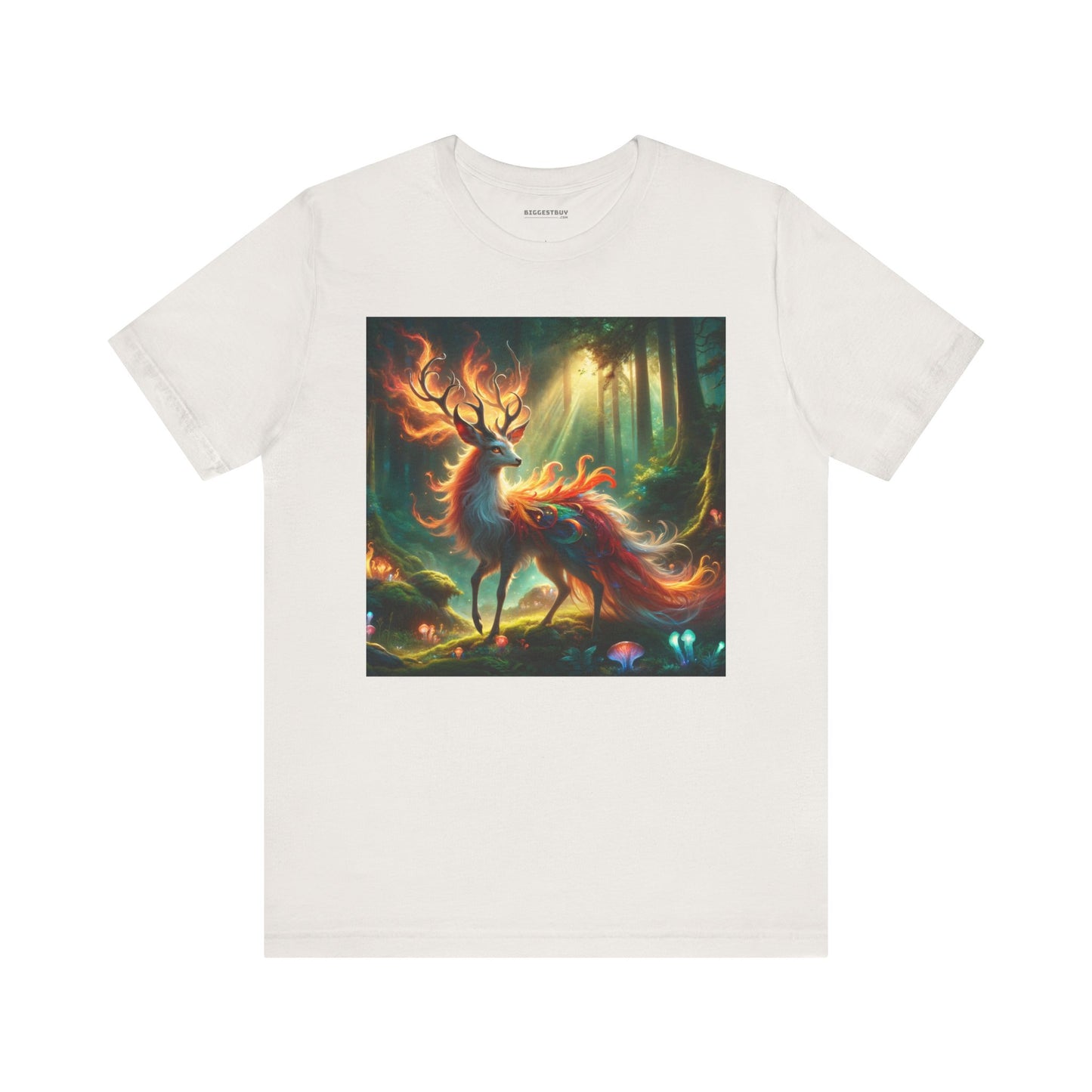 T-shirt | Unisex | Maglietta in jersey | Manica corta | Mitologia Fantastica | Cervo di Fuoco