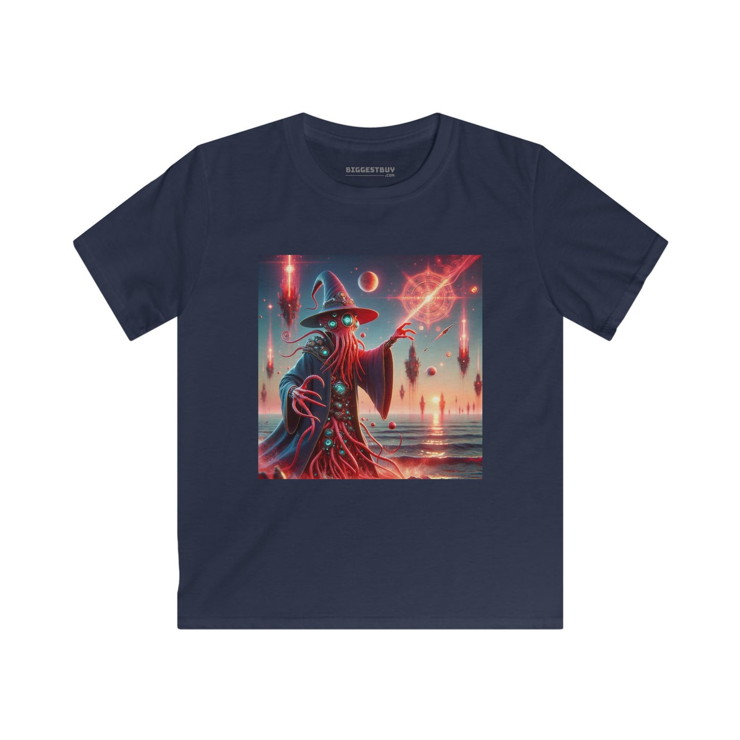Tシャツ | キッズTシャツ | ソフトスタイル | ラヴクラフト風ホラー | 宇宙の魔術師