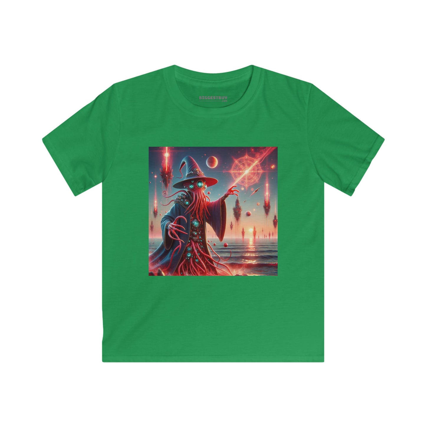 Tシャツ | キッズTシャツ | ソフトスタイル | ラヴクラフト風ホラー | 宇宙の魔術師