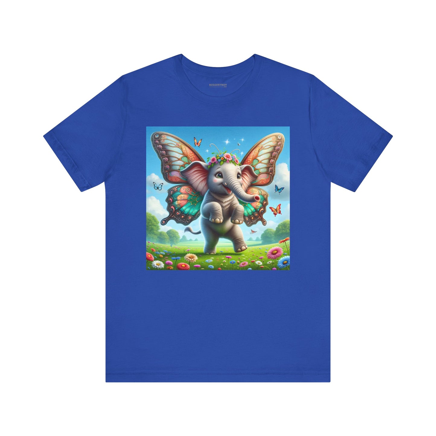 T-Shirt | Unisex | Kaos Jersey | Lengan Pendek | Fantasi Mitologi | Gajah Kupu-kupu