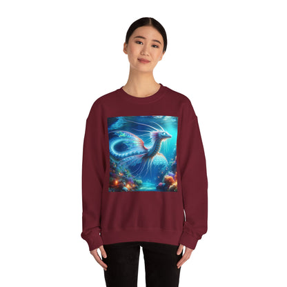 Bluza dresowa | Unisex | Okrągły dekolt | Gruba mieszanka | Mitologia morska | Ryujin | Smok wodny