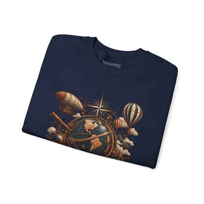 Steampunk Globe - Crewneck Sweatshirt