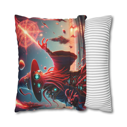 Kussensloop | Vierkant | Polyester canvas | Lovecraftiaanse Horror | Illithid