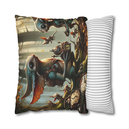 Kussensloop | Vierkant | Polyester canvas | Steampunk Feeën | Boswachters