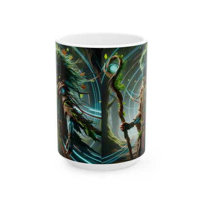 Mug | Keramik | Putih | Fiksi Techno-Shamanic | Pelindung Hutan
