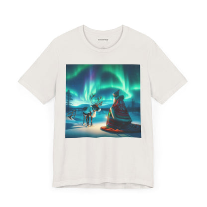 T-shirt | Unisex | Maglietta in jersey | Manica corta | Misticismo Artico | Sciamano Sami
