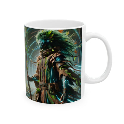 Mug | Keramik | Putih | Fiksi Techno-Shamanic | Pelindung Hutan