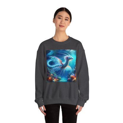 Bluza dresowa | Unisex | Okrągły dekolt | Gruba mieszanka | Mitologia morska | Ryujin | Smok wodny