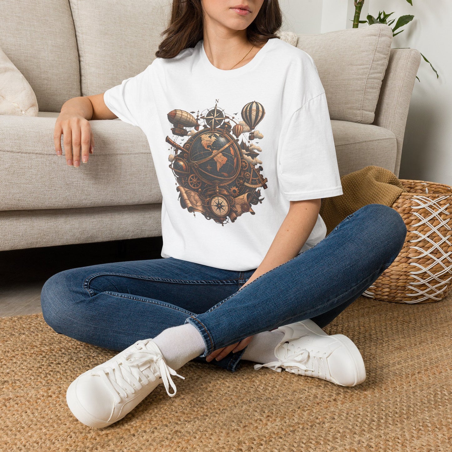 Steampunk Globe - Softstyle T-Shirt