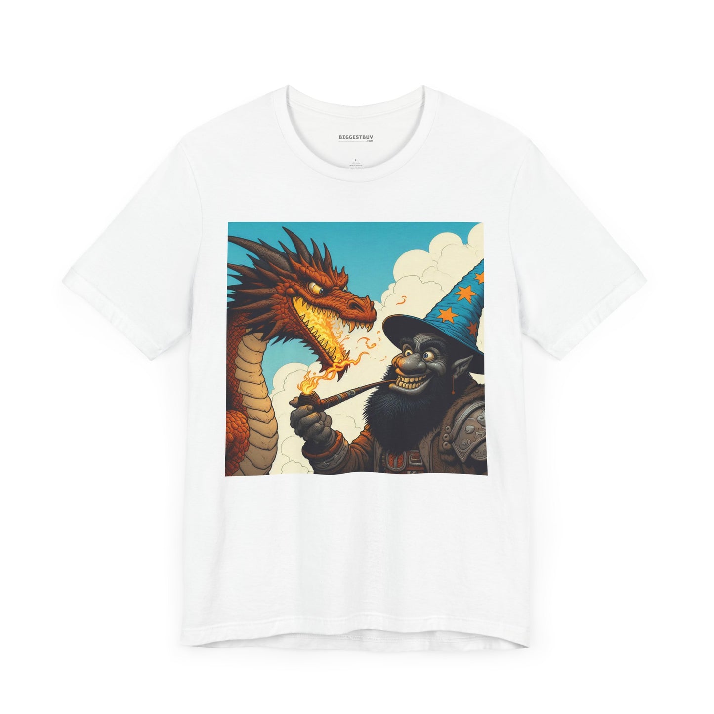 Camiseta | Unisex | Camiseta de punto | Manga corta | Fantasía Épica | Duelo Mágico | Dragón