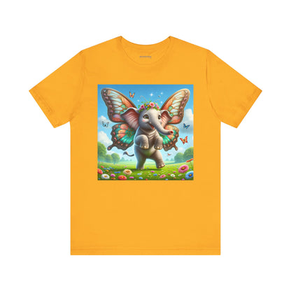T-Shirt | Unisex | Kaos Jersey | Lengan Pendek | Fantasi Mitologi | Gajah Kupu-kupu