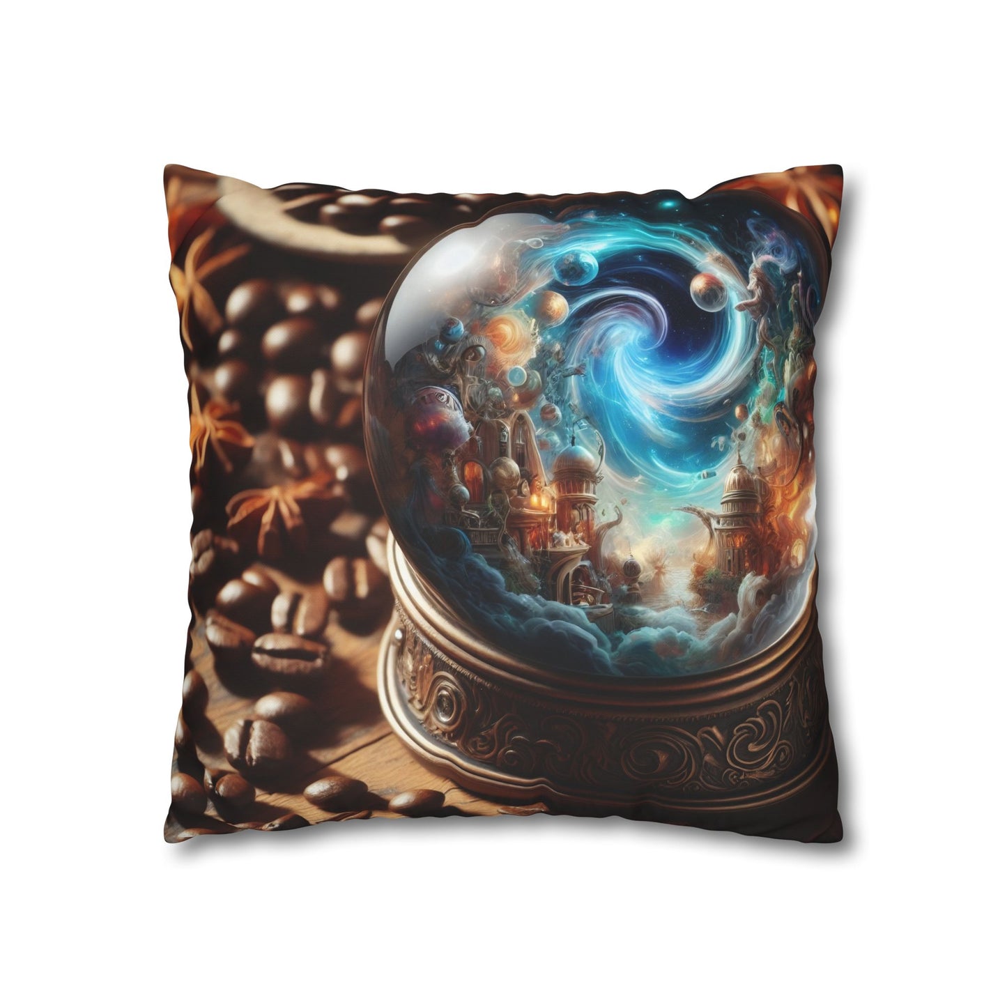 Pillowcase | Square | Polyester canvas | Cosmic Fantasy | Mystical Globe