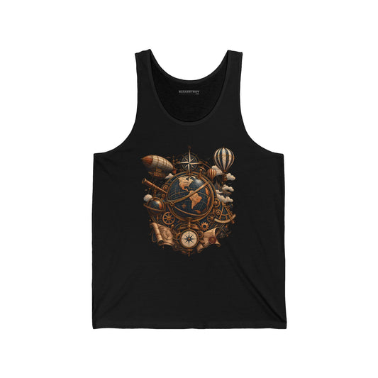 Steampunk Globe - Jersey Tank Top