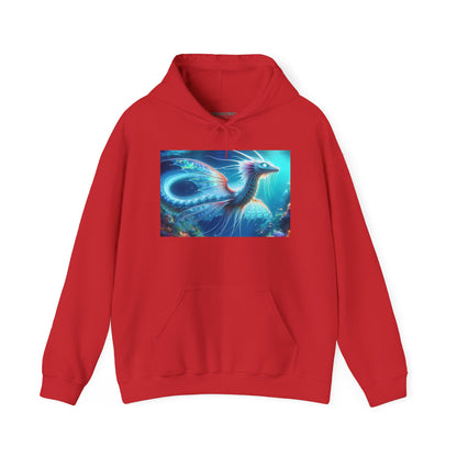 Bluza z kapturem | Unisex | Bluza dresowa z kapturem | Gruba mieszanka | Mitologia morska | Ryujin | Smok wodny