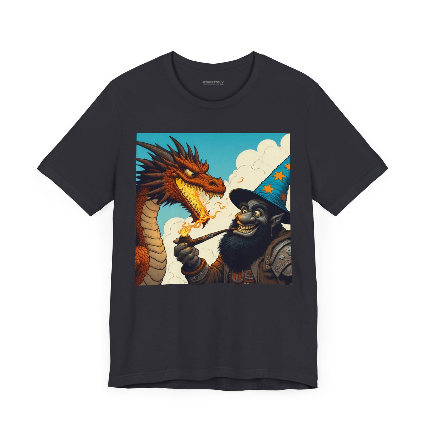 Camiseta | Unisex | Camiseta de punto | Manga corta | Fantasía Épica | Duelo Mágico | Dragón