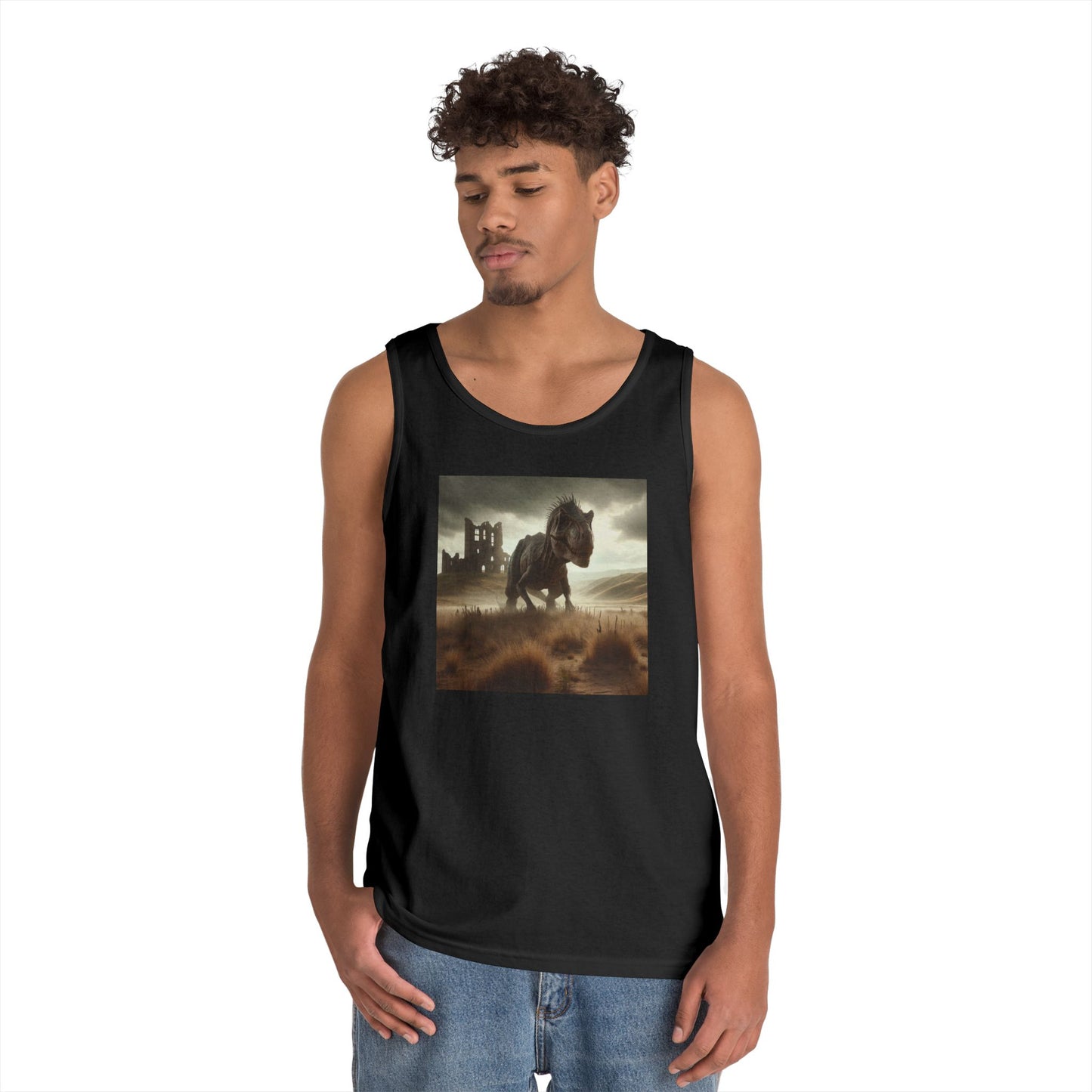 Tank Top | Unisex | Heavy Cotton | Prehistoric Fantasy | T-Rex Hunt