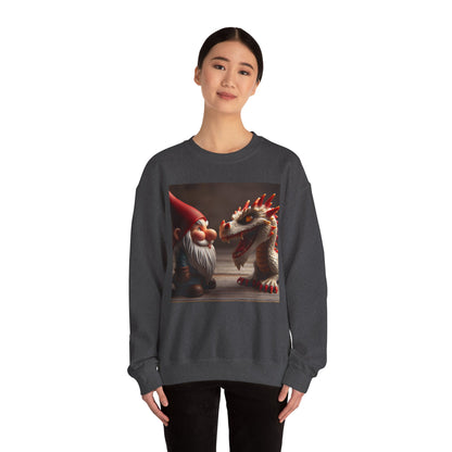 Bluza dresowa | Unisex | Okrągły dekolt | Gruba mieszanka | Fantasy folklorystyczne | Gnom i Smok