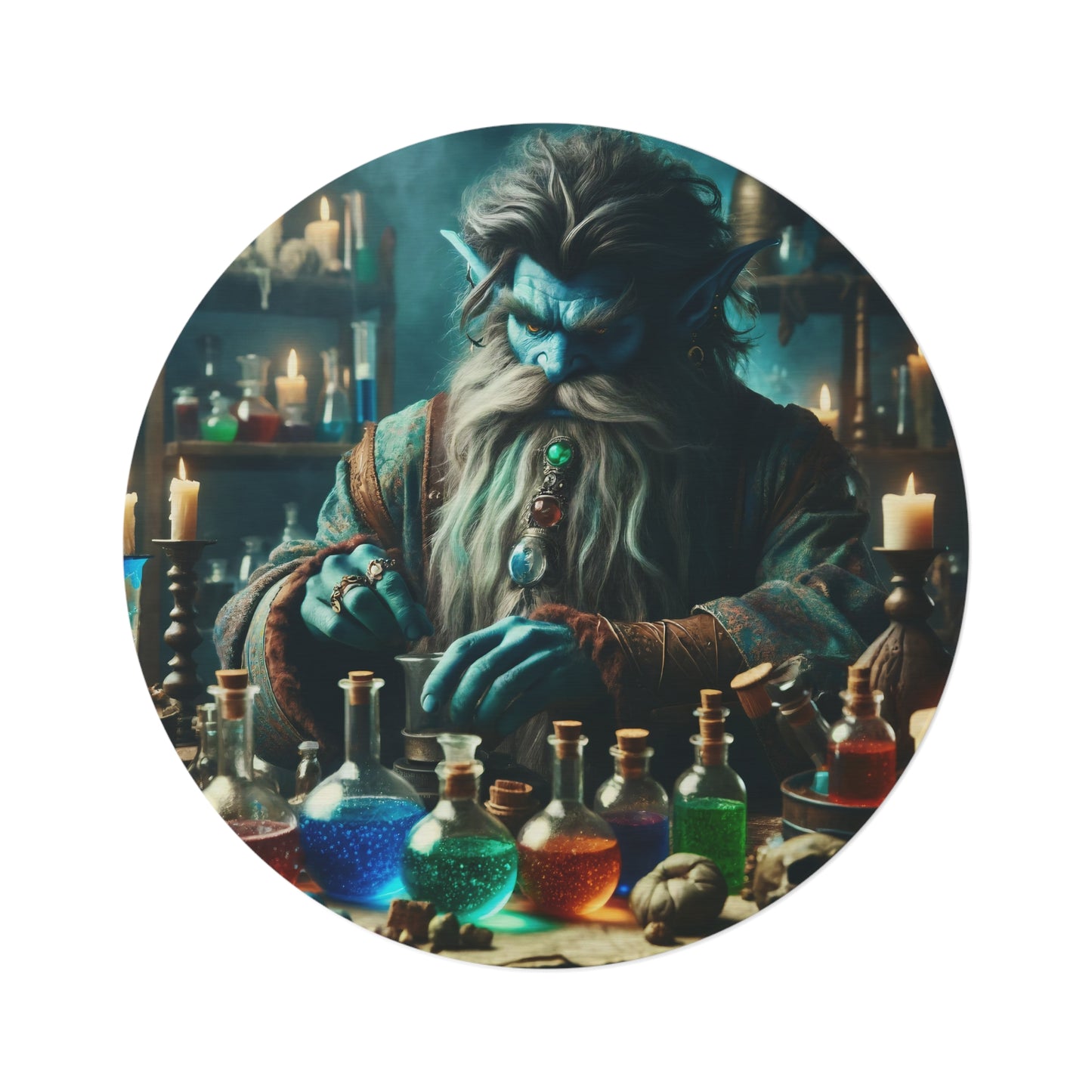 Alfombra | Redonda | Fantasía Alquímica | Djinn Azul
