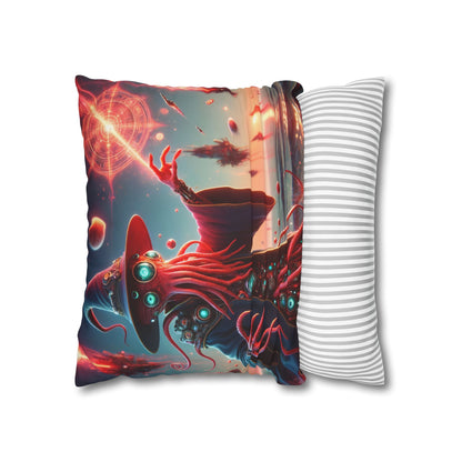 Kussensloop | Vierkant | Polyester canvas | Lovecraftiaanse Horror | Illithid
