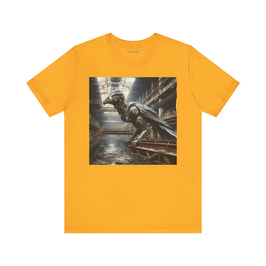 Camiseta | Unisex | Camiseta de punto | Manga corta | Steampunk Distópico | Cuervo Mecánico